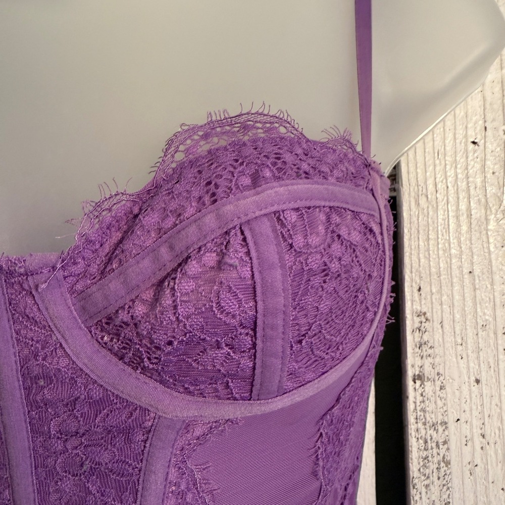 Out From Under Purple Lace Corset Top Small P Bustier Romantic Coquette Festival - Picture 5 of 12